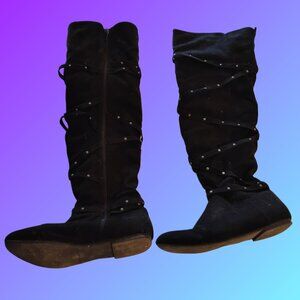 SHAWNEE KNEE BOOTS ZIP SIDES US SIZE 8 BLACK